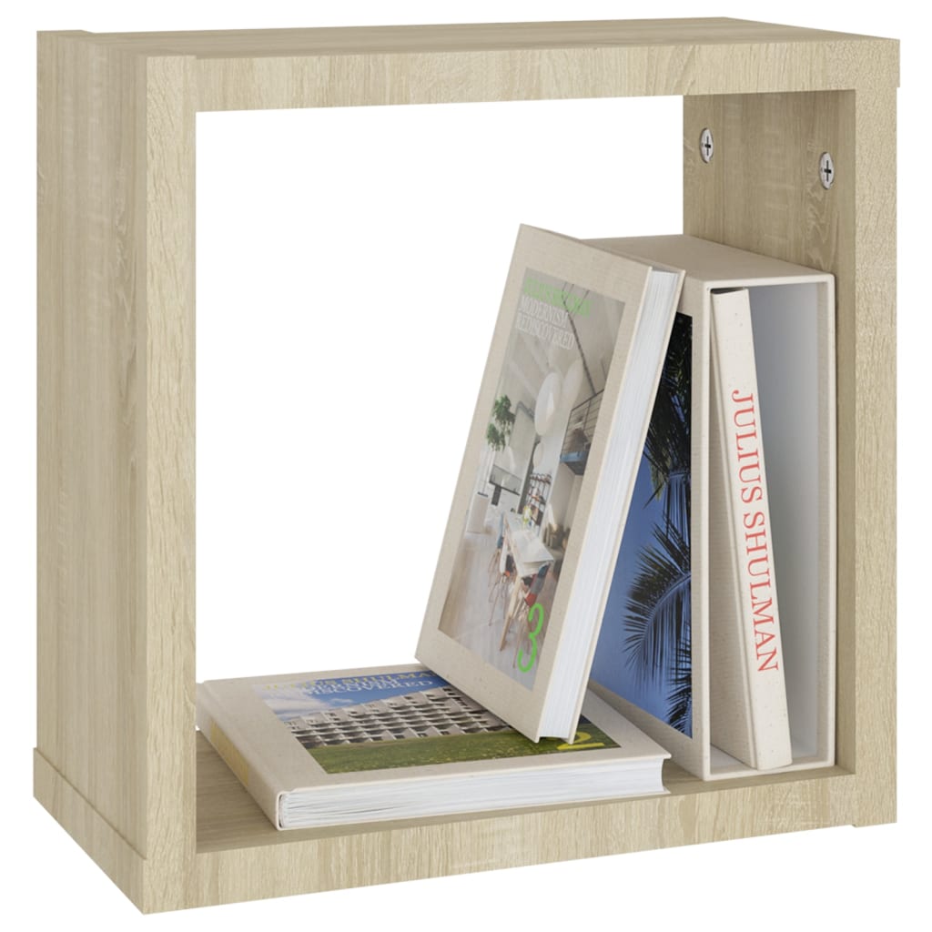 Vegghyller Kubeformet 2 Stk Sonoma Eik 30X15X30 Cm