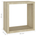 Vegghyller Kubeformet 2 Stk Sonoma Eik 30X15X30 Cm