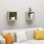 Vegghyller Kubeformet 2 Stk Sonoma Eik 30X15X30 Cm