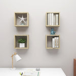 Vegghyller Kubeformet 4 Stk Sonoma Eik 30X15X30 Cm