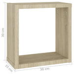 Vegghyller Kubeformet 4 Stk Sonoma Eik 30X15X30 Cm