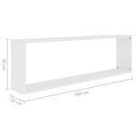 Vegghyller Kubeformet 2 Stk Hvit 100X15X30 Cm Konstruert Tre