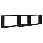 Vegghyller Kubeformet 2 Stk Svart 100X15X30 Cm Konstruert Tre