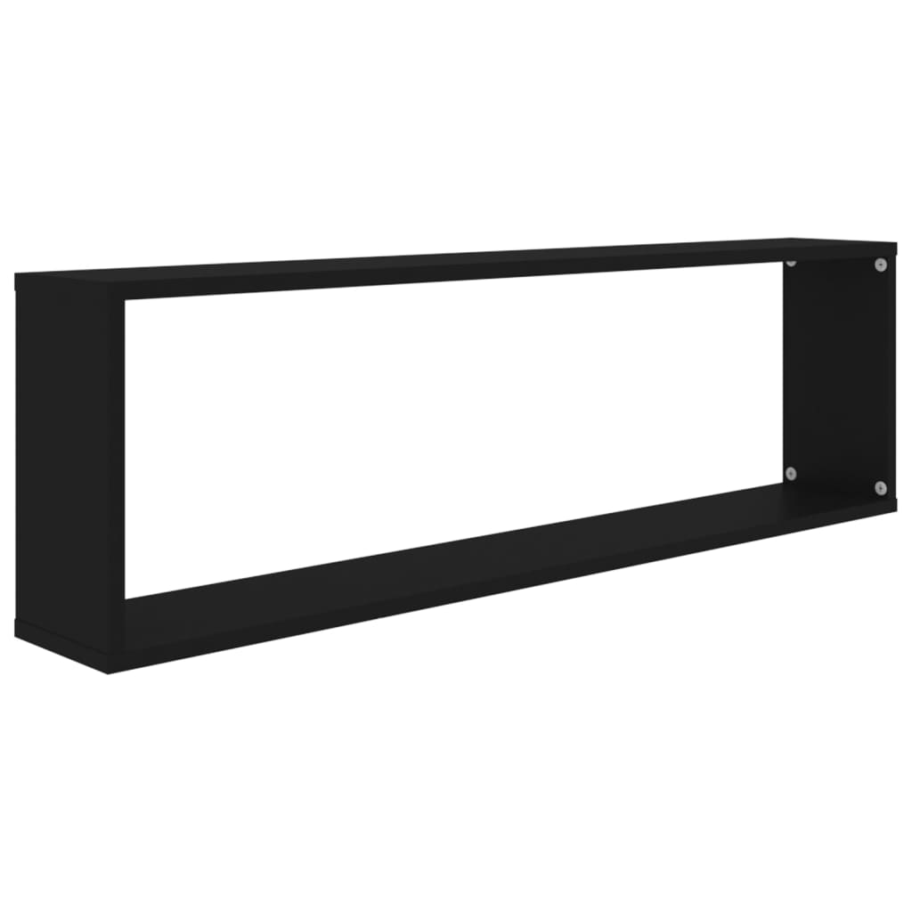 Vegghyller Kubeformet 4 Stk Svart 100X15X30 Cm Konstruert Tre