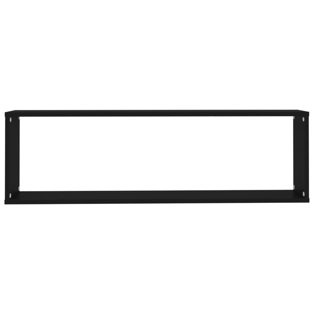 Vegghyller Kubeformet 4 Stk Svart 100X15X30 Cm Konstruert Tre