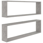 Vegghyller Kube 2 Stk Betonggrå 100X15X30 Cm Konstruert Tre