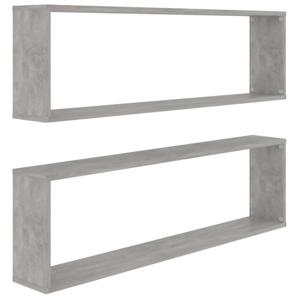 Vegghyller Kube 2 Stk Betonggrå 100X15X30 Cm Konstruert Tre