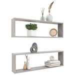 Vegghyller Kube 2 Stk Betonggrå 100X15X30 Cm Konstruert Tre