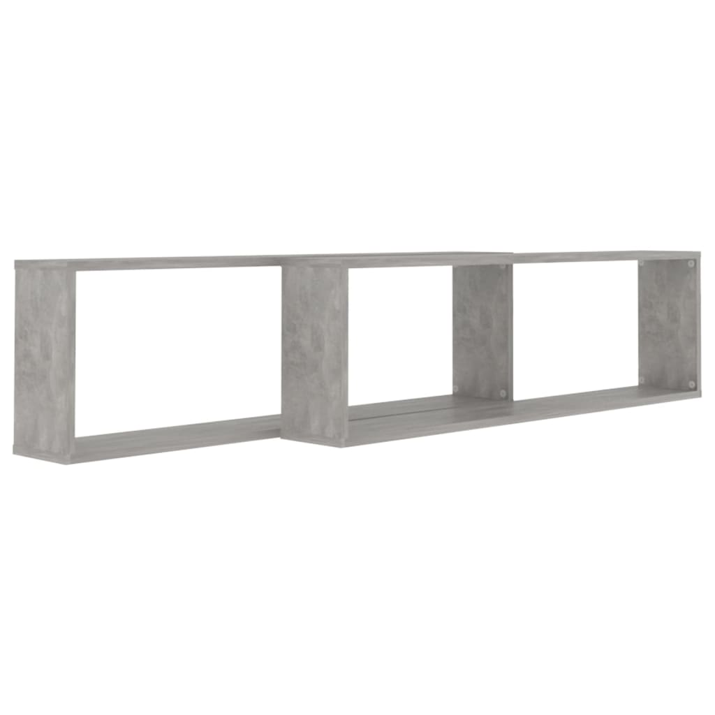 Vegghyller Kube 2 Stk Betonggrå 100X15X30 Cm Konstruert Tre