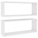 Vegghyller Kubeformet 2 Stk Hvit 60X15X23 Cm Konstruert Tre