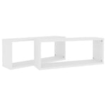 Vegghyller Kubeformet 2 Stk Hvit 60X15X23 Cm Konstruert Tre