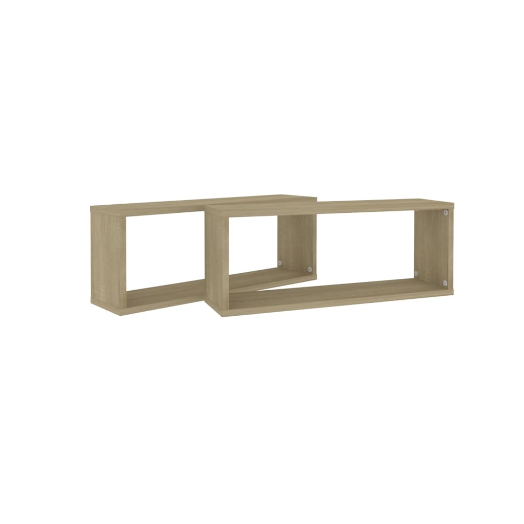 Vegghyller Kubeformet 2 Stk Sonoma Eik 60X15X23 Cm Sponplate