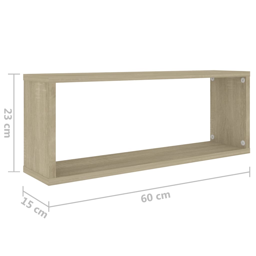 Vegghyller Kubeformet 2 Stk Sonoma Eik 60X15X23 Cm Sponplate