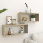 Vegghyller Kubeformet 2 Stk Sonoma Eik 60X15X23 Cm Sponplate