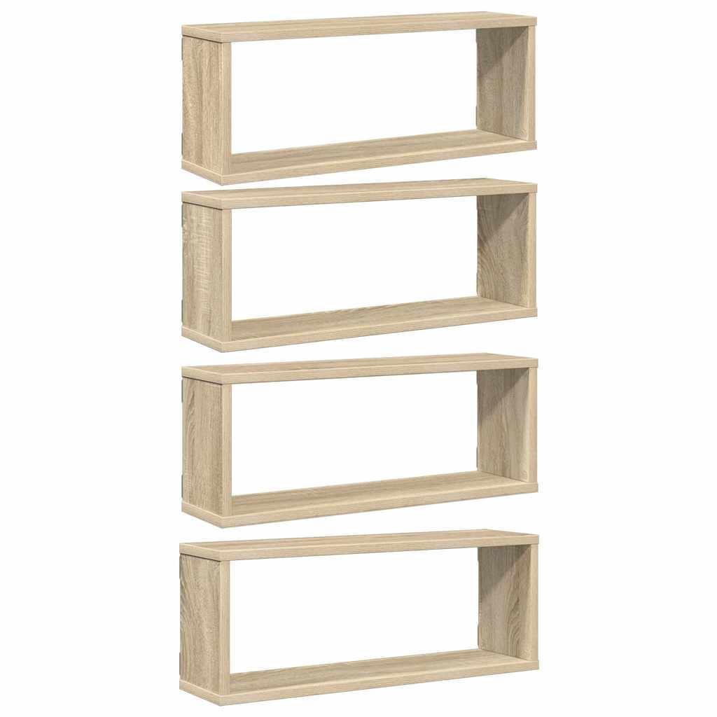Vegghyller Kubeformet 4 Stk Sonoma Eik 60X15X23 Cm Sponplate