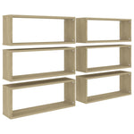 Vegghyller Kubeformet 6Stk Sonoma Eik 60X15X23Cm Konstruert Tre