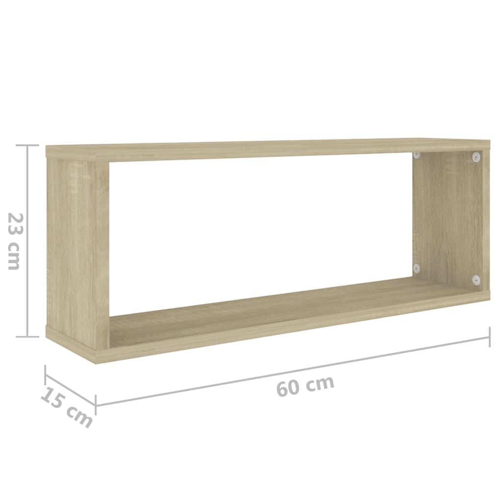 Vegghyller Kubeformet 6Stk Sonoma Eik 60X15X23Cm Konstruert Tre
