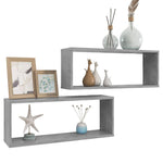 Vegghyller Kubeformet 2 Stk Betonggrå 60X15X23Cm Konstruert Tre