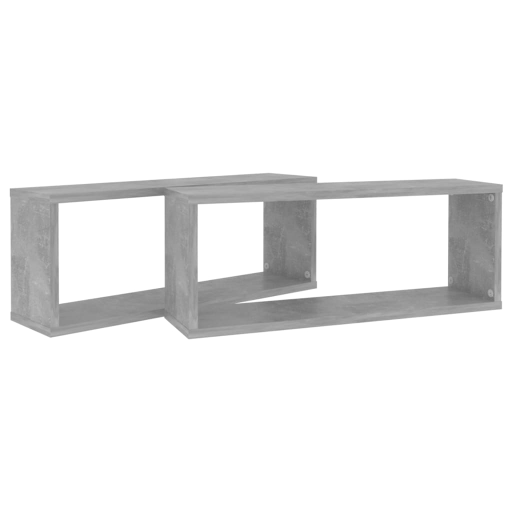 Vegghyller Kubeformet 2 Stk Betonggrå 60X15X23Cm Konstruert Tre