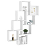 Kubeformet Vegghylle Hvit 90X15X119 Cm Sponplate