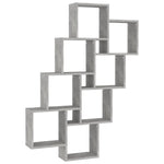 Kubeformet Vegghylle Betonggrå 90X15X119 Cm Konstruert Tre