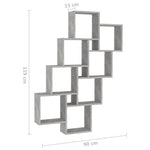 Kubeformet Vegghylle Betonggrå 90X15X119 Cm Konstruert Tre