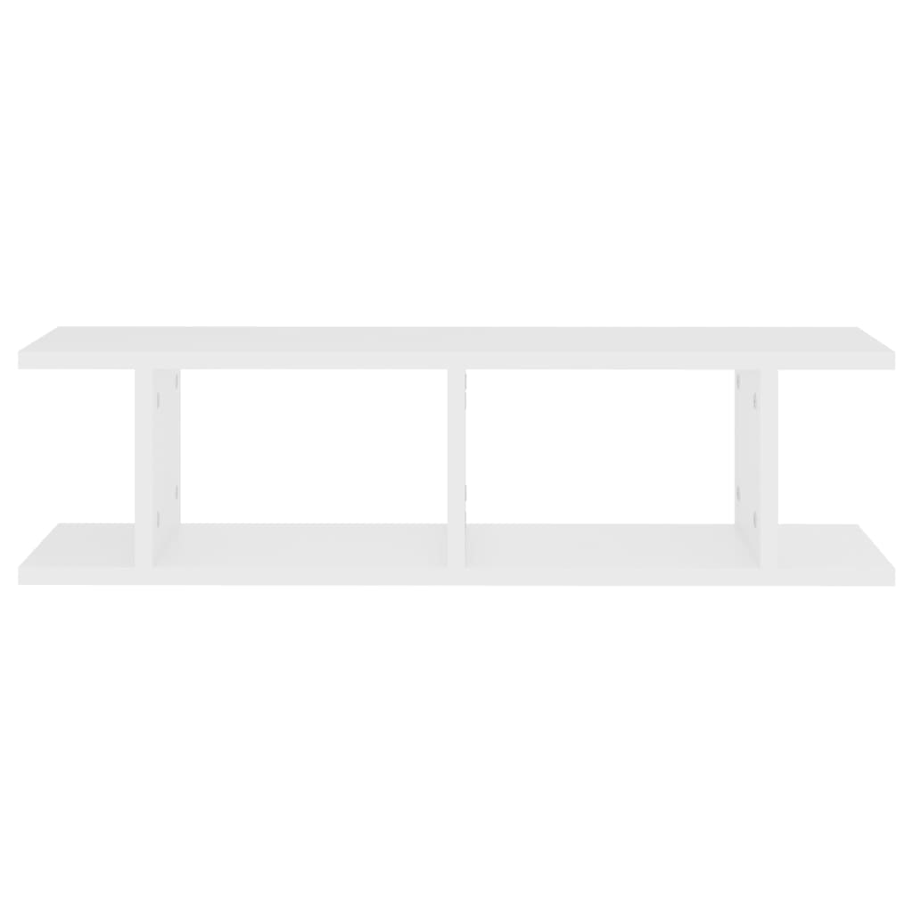 Vegghyller 2 Stk Hvit 75X18X20 Cm Konstruert Tre