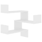 Veggmonterte Hjørnehyller 2 Stk Hvit 40X40X50 Cm Konstruert Tre