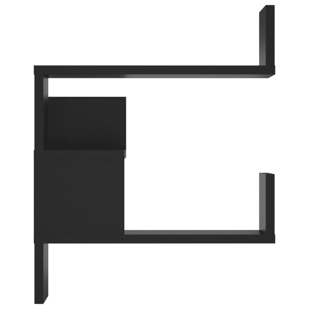 Veggmonterte Hjørnehyller 2 Stk Svart 40X40X50Cm Konstruert Tre