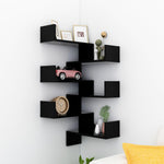 Veggmonterte Hjørnehyller 2 Stk Svart 40X40X50Cm Konstruert Tre