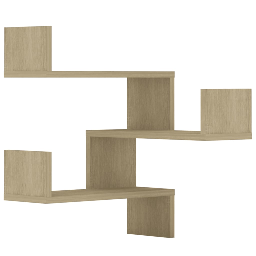 Veggmonterte Hjørnehyller 2 Stk Sonoma Eik 40X40X50 Cm Sponplate