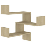 Veggmonterte Hjørnehyller 2 Stk Sonoma Eik 40X40X50 Cm Sponplate