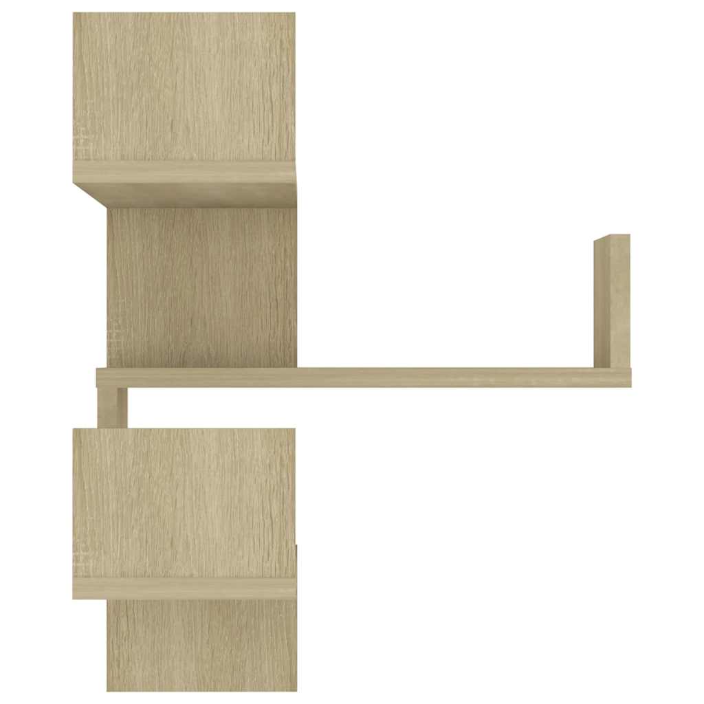Veggmonterte Hjørnehyller 2 Stk Sonoma Eik 40X40X50 Cm Sponplate