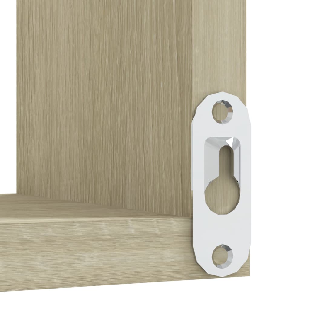 Veggmonterte Hjørnehyller 2 Stk Sonoma Eik 40X40X50 Cm Sponplate