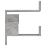 Veggmontert Hjørnehylle Betonggrå 40X40X50 Cm Konstruert Tre