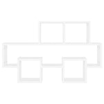 Bilformet Vegghylle Hvit 82X15X51 Cm Konstruert Tre