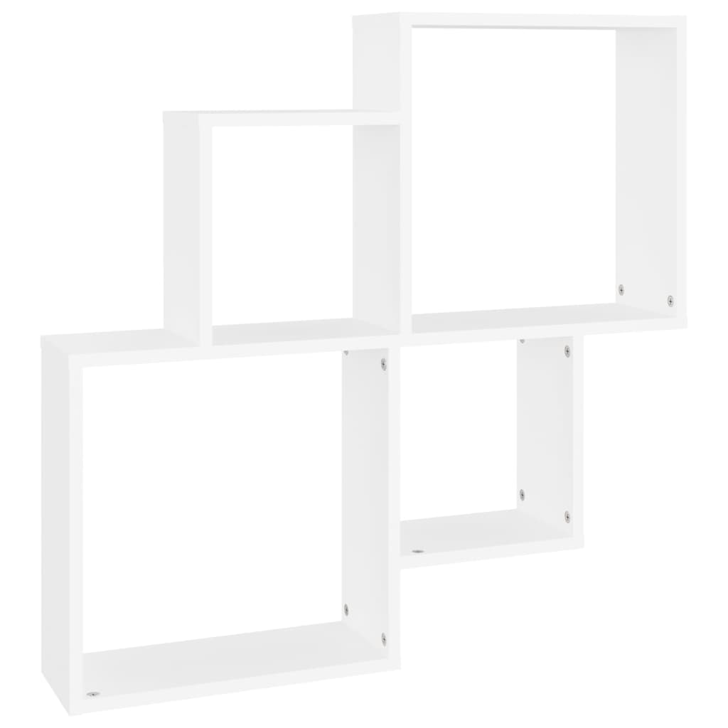 Kubeformet Vegghylle Hvit 80X15X78,5 Cm Konstruert Tre