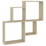 Kubeformet Vegghylle Sonoma Eik 80X15X78,5 Cm Konstruert Tre