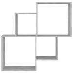 Kubeformet Vegghylle Betonggrå 80X15X78,5 Cm Konstruert Tre