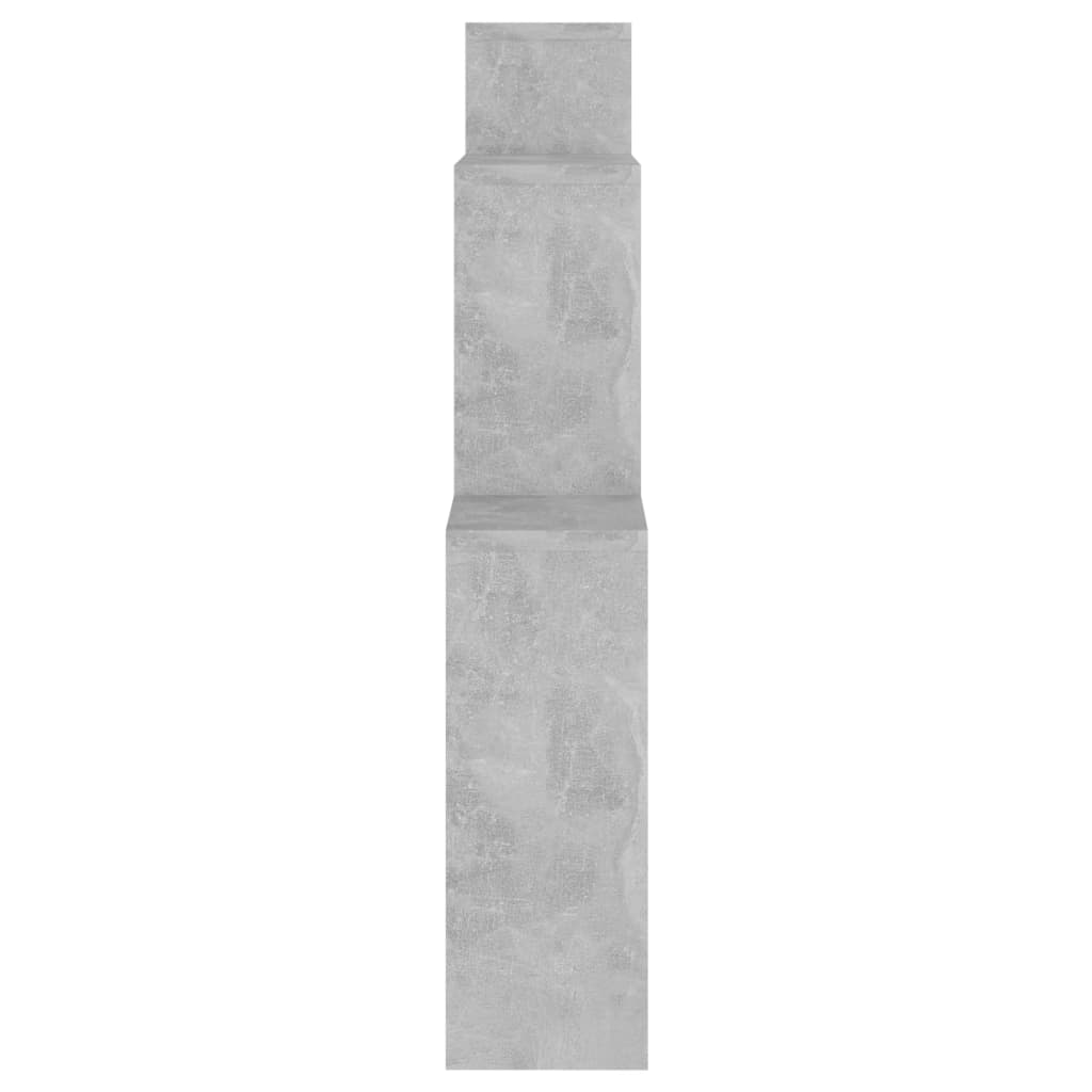 Kubeformet Vegghylle Betonggrå 80X15X78,5 Cm Konstruert Tre