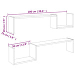 Vegghyller 2 Stk Sonoma Eik 100X15X20 Cm Konstruert Tre