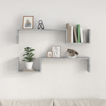 Vegghyller 2 Stk Betonggrå 100X15X20 Cm Konstruert Tre