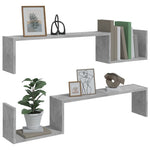 Vegghyller 2 Stk Betonggrå 100X15X20 Cm Konstruert Tre