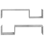 Vegghyller 2 Stk Betonggrå 100X15X20 Cm Konstruert Tre