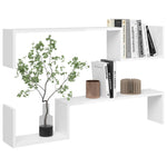 Vegghyller 2 Stk Høyglans Hvit 100X15X20 Cm Konstruert Tre