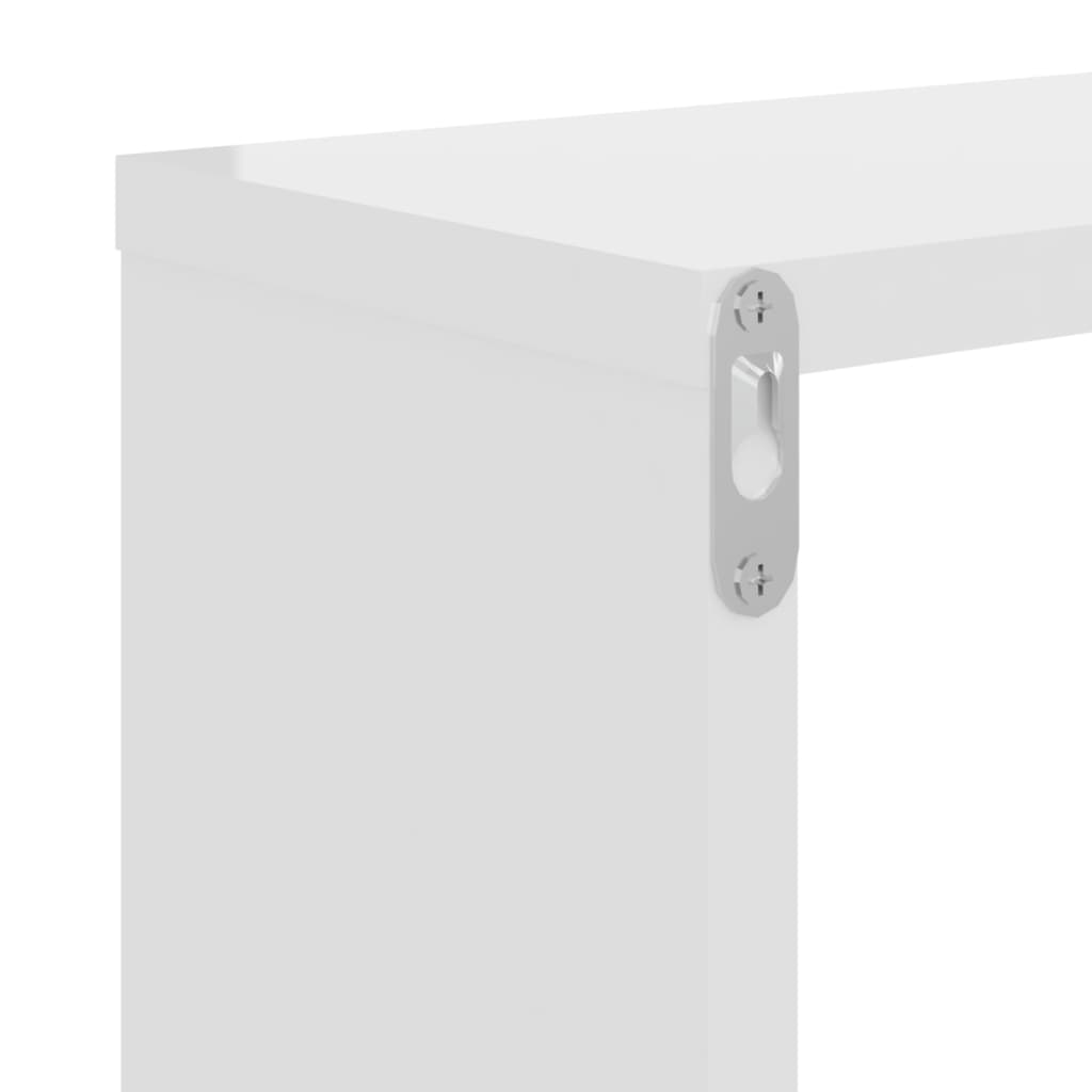 Vegghyller 2 Stk Høyglans Hvit 100X15X20 Cm Konstruert Tre