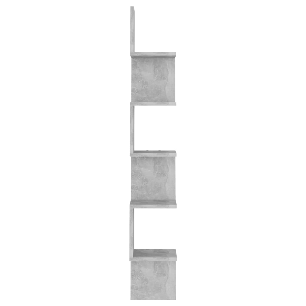 Veggmontert Hjørnehylle Betonggrå 20X20X127,5 Cm Konstruert Tre