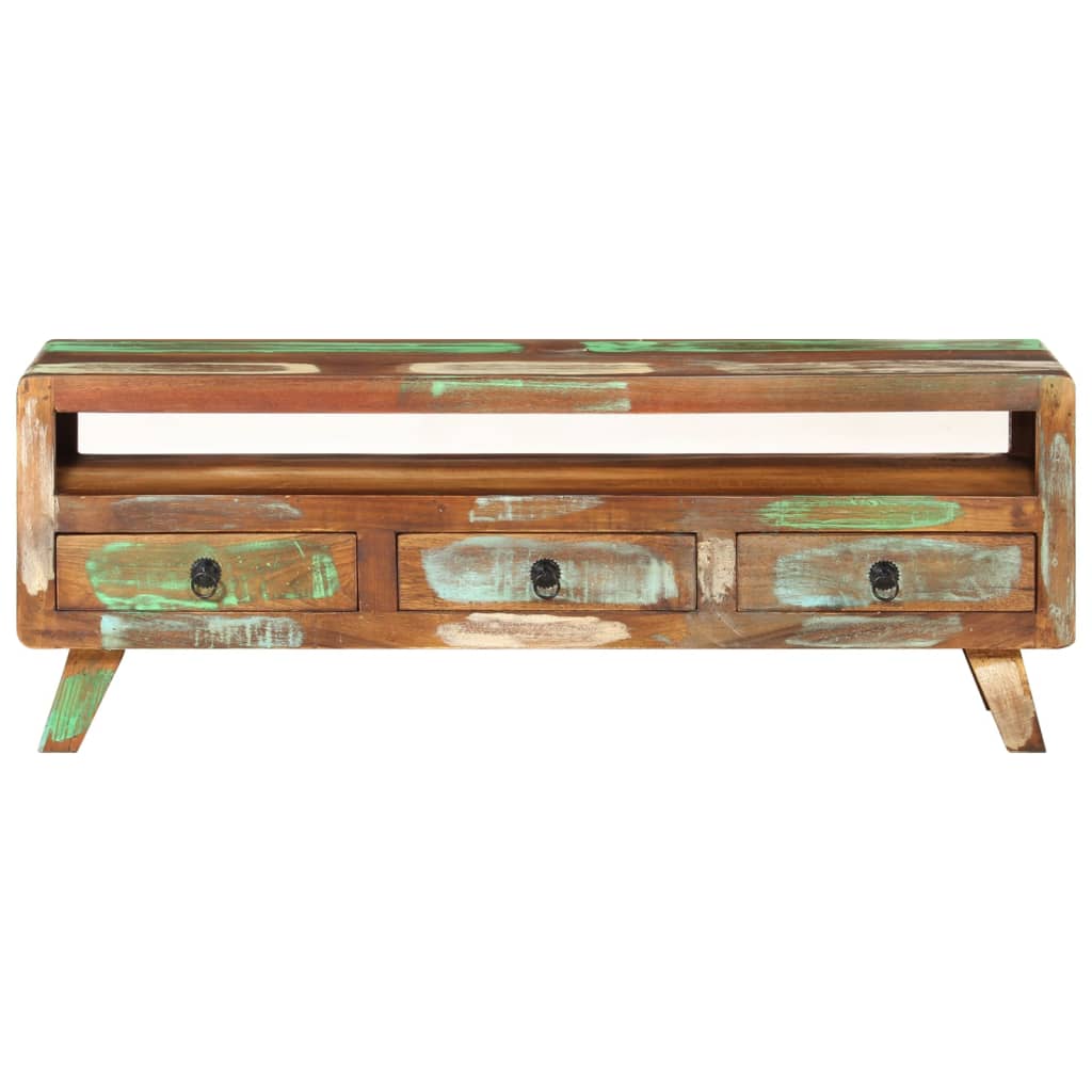 Tv-Benk 110X30X40 Cm Gjenvunnet Heltre Flerfarget
