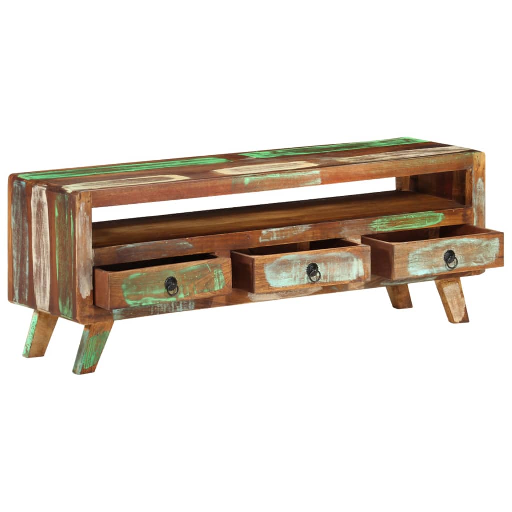 Tv-Benk 110X30X40 Cm Gjenvunnet Heltre Flerfarget