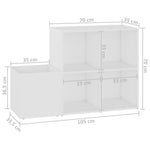 Skoskap For Gang Hvit 105X35,5X70 Cm Konstruert Tre